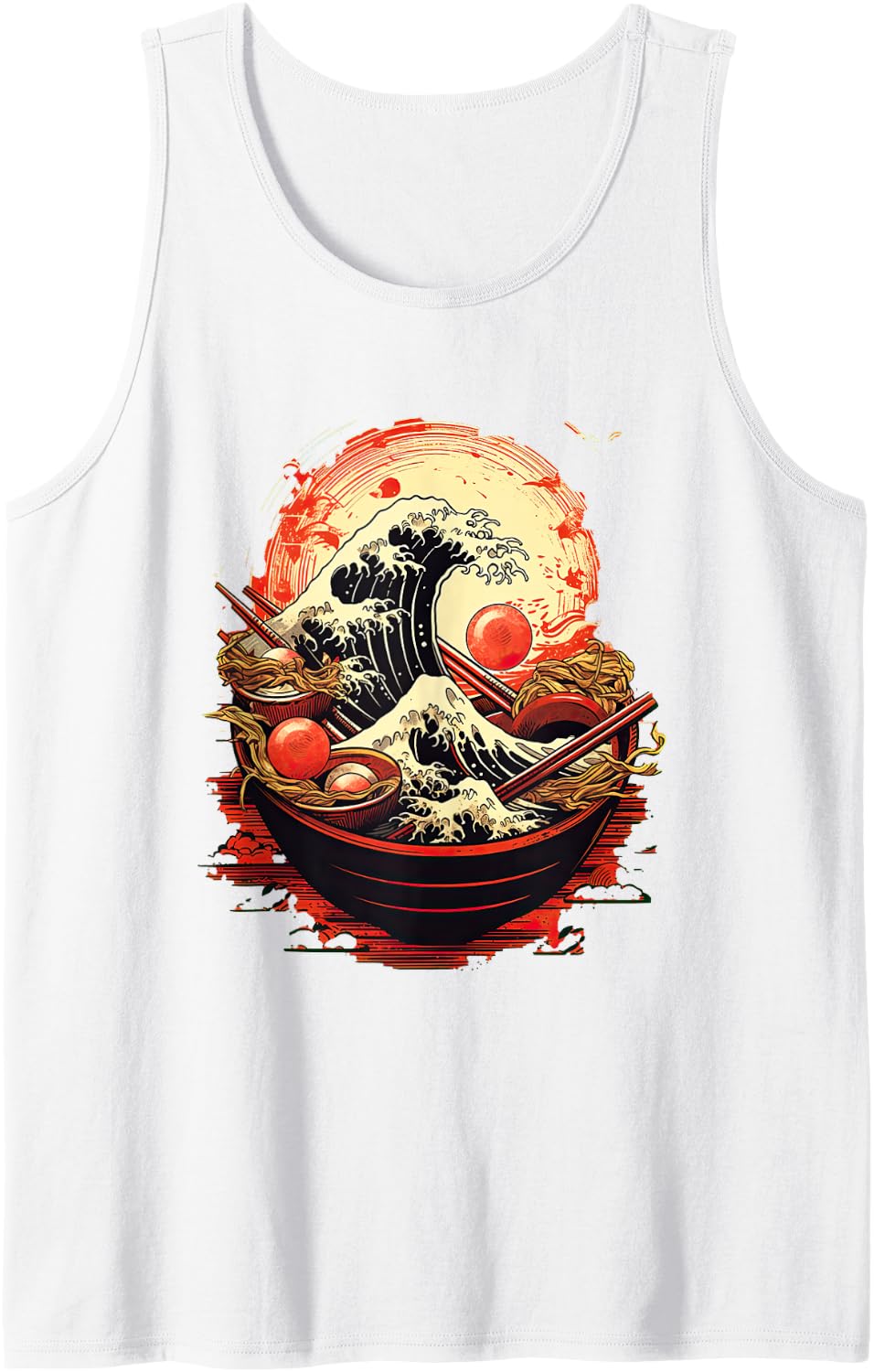 Great Ramen wave vintage japanese style Tank Top - White