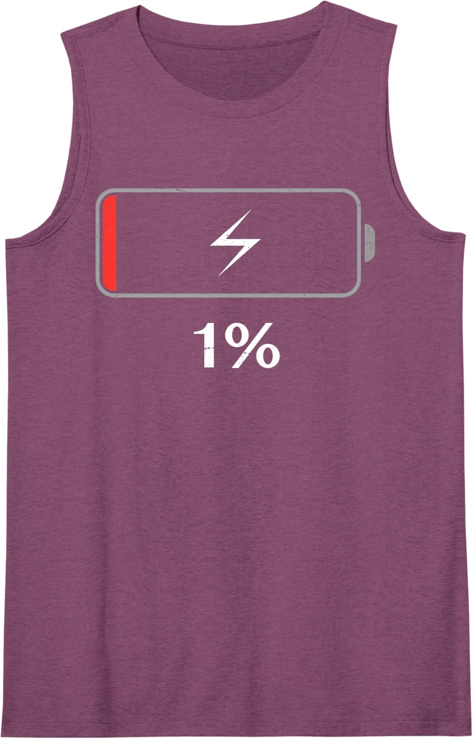 Funny Battery Low 1 Percent Remaining Coffee Lover Sleeveless Tank Top - Purple