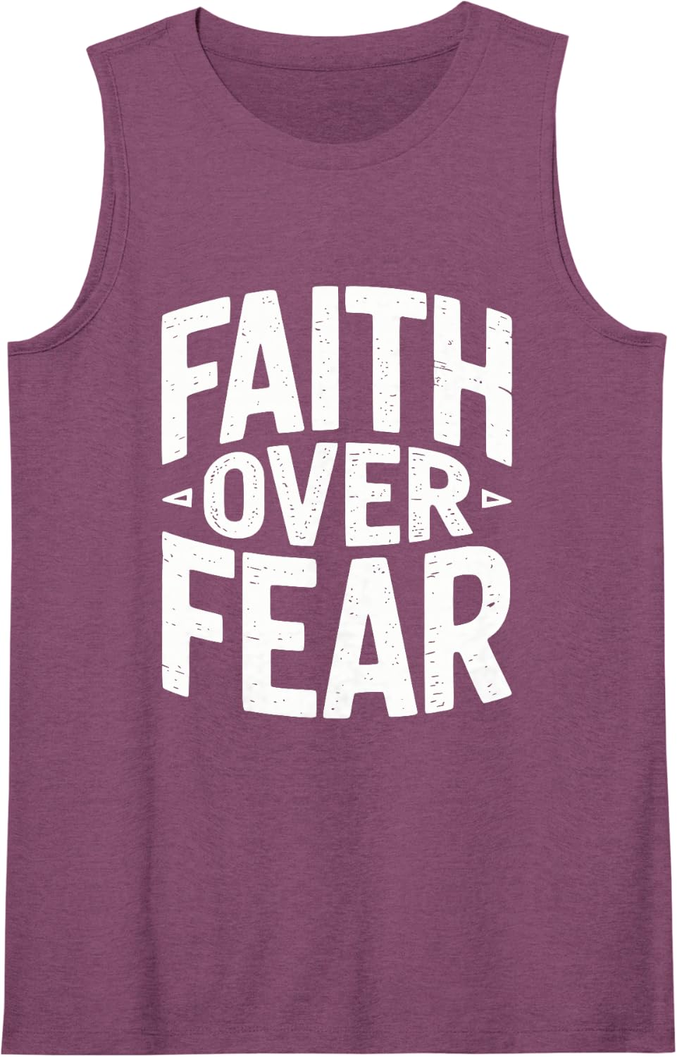 Faith Over Fear Christian Bible Verse Trust God Courage Tank Top - Purple