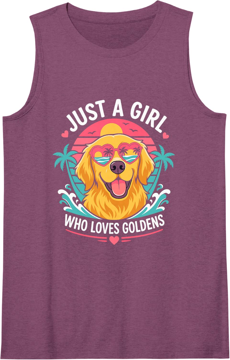 Women's Just A Girl Who Loves Goldens Sleeveless Tank Top - Purple