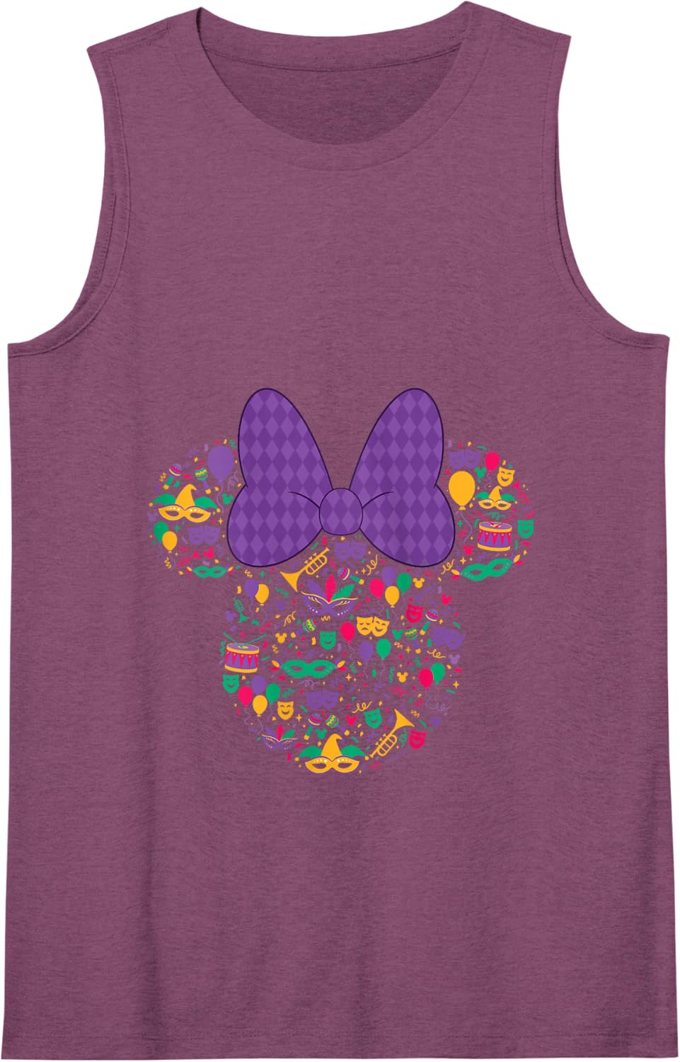 Disney Minnie Mouse Mardi Gras Carnival Holiday Icon Tank Top - Purple