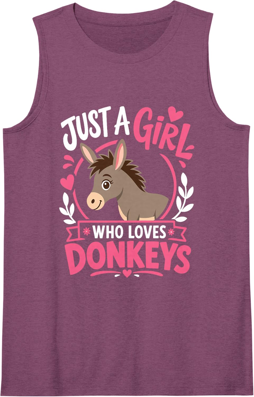 Women's Just A Girl Who Loves Donkeys Sleeveless Tank Top - Purple