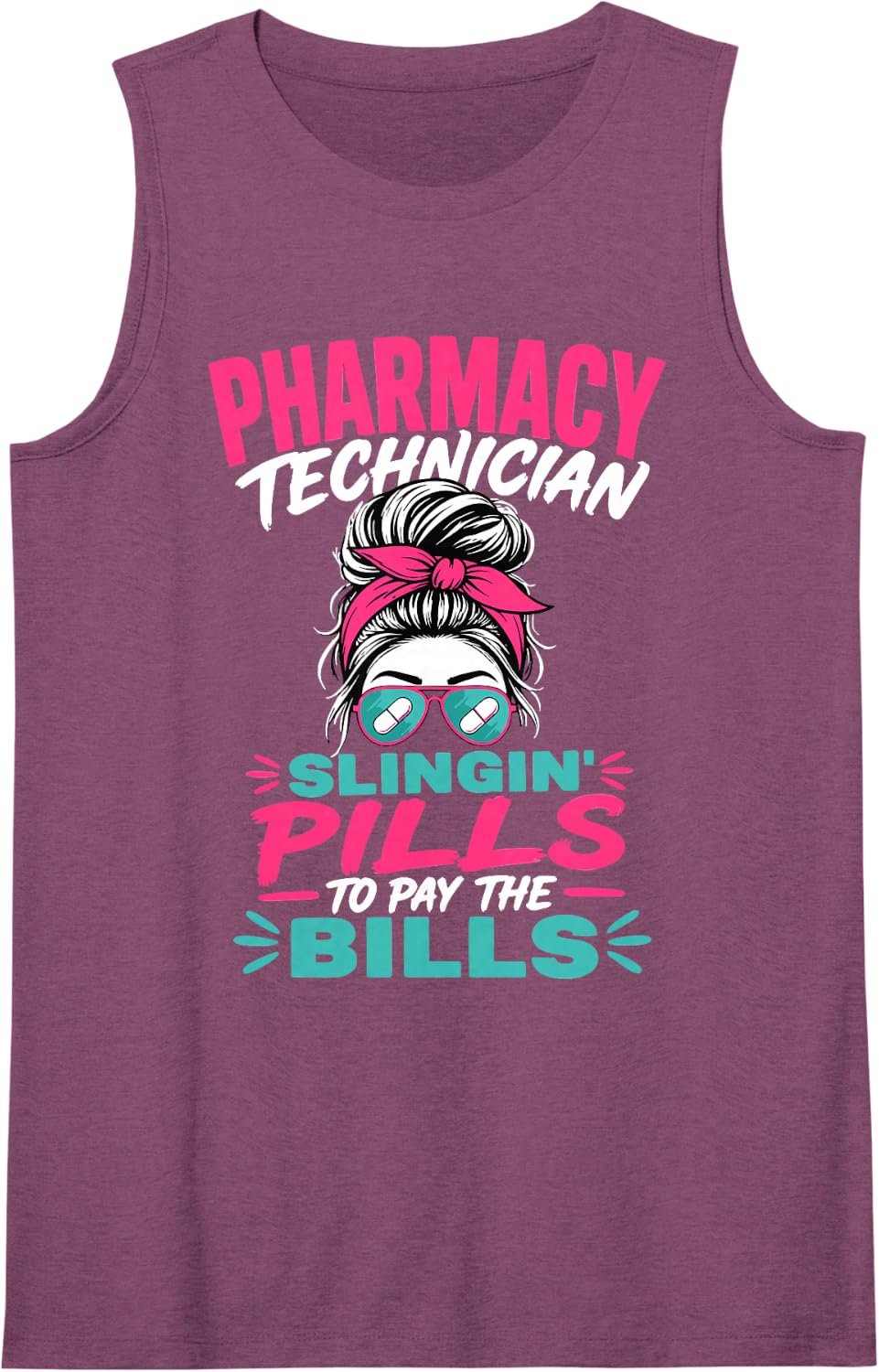 Pharmacy Technician Rx Tech Women Pharmacy Sleeveless Tank Top - Purple