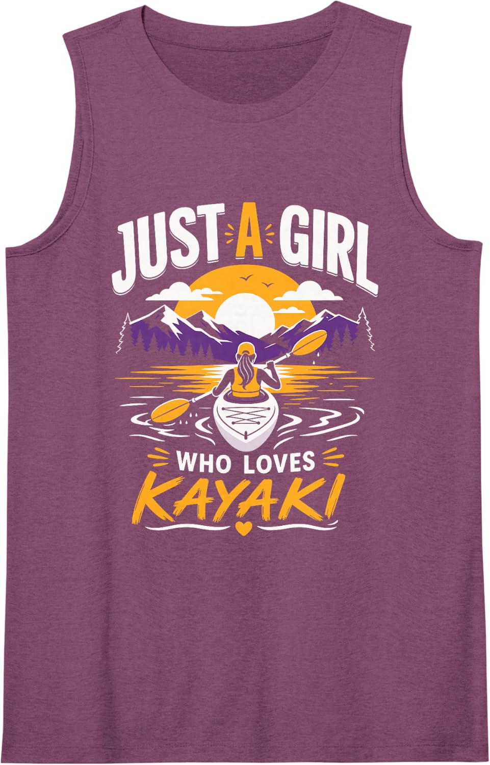 Women's Just A Girl Who Loves Kayaki Sleeveless Tank Top - Purple