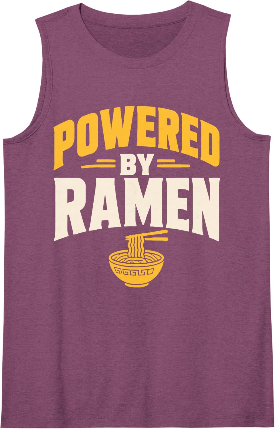 Ramen Lover Powered By Japanese Noodles Sleeveless Tank Top - Purple