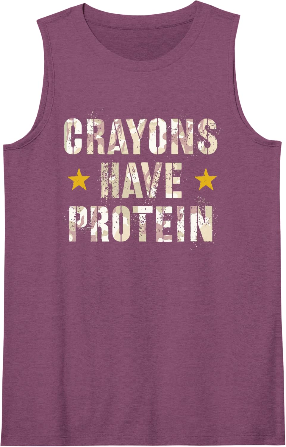 Cute Crayons Have Protein Military Squad Dog Veteran Humor Sleeveless Tank Top - Purple