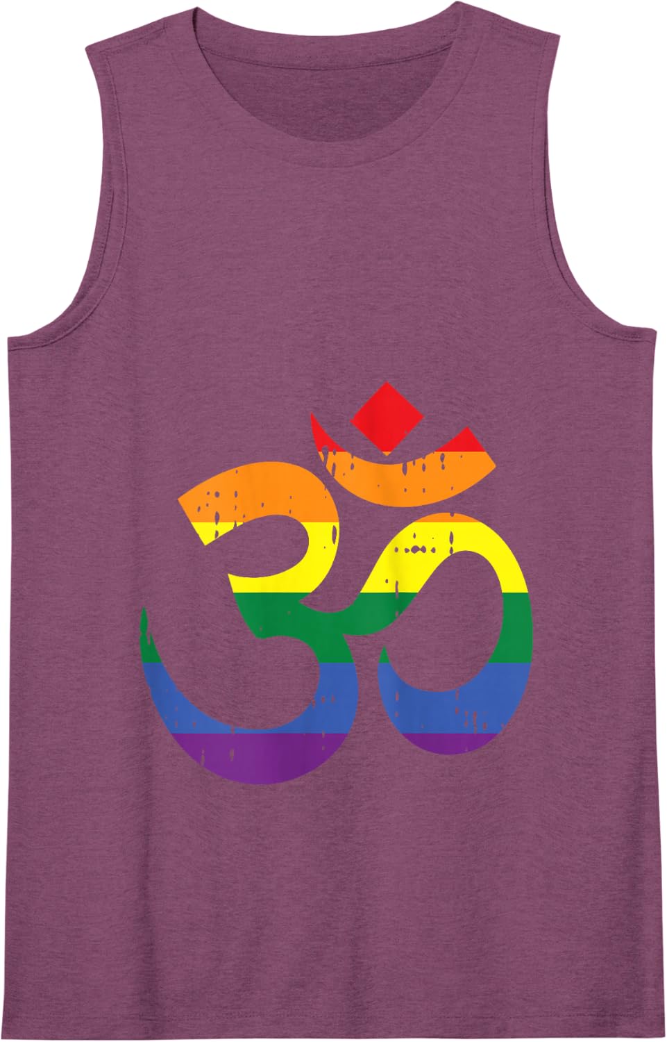 Om Aum Symbol Yoga Rainbow Gay Pride Yogi LGBT Flag Gift Tank Top - Purple
