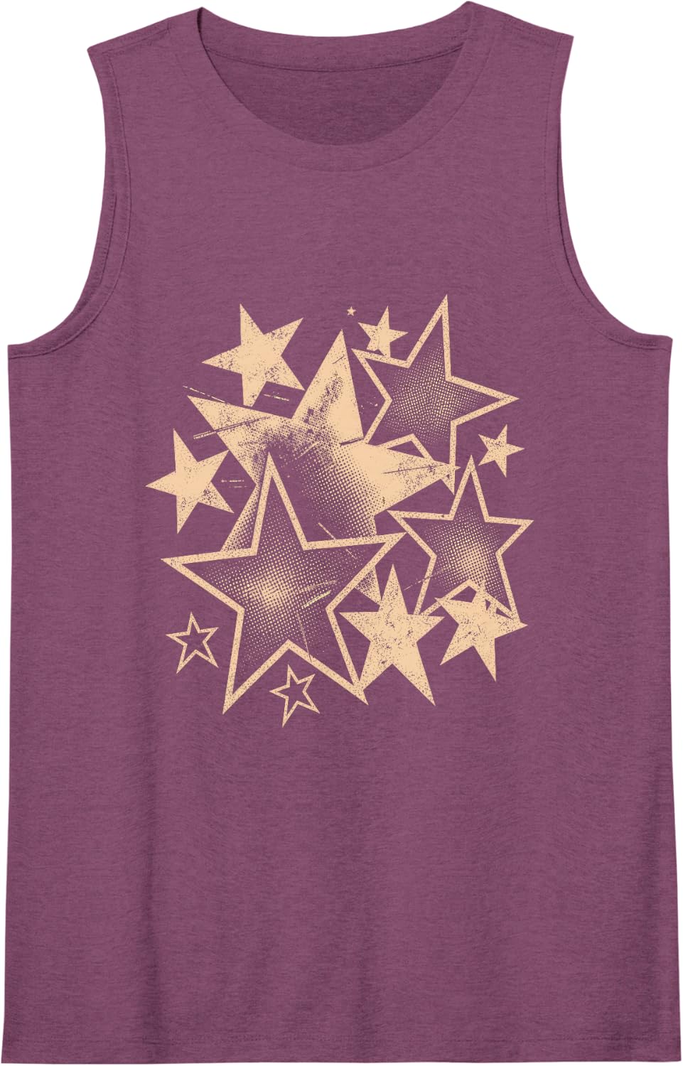 Star Y2K Grunge Halftone Stars Aesthetic Streetwear Fans Art Sleeveless Tank Top - Purple
