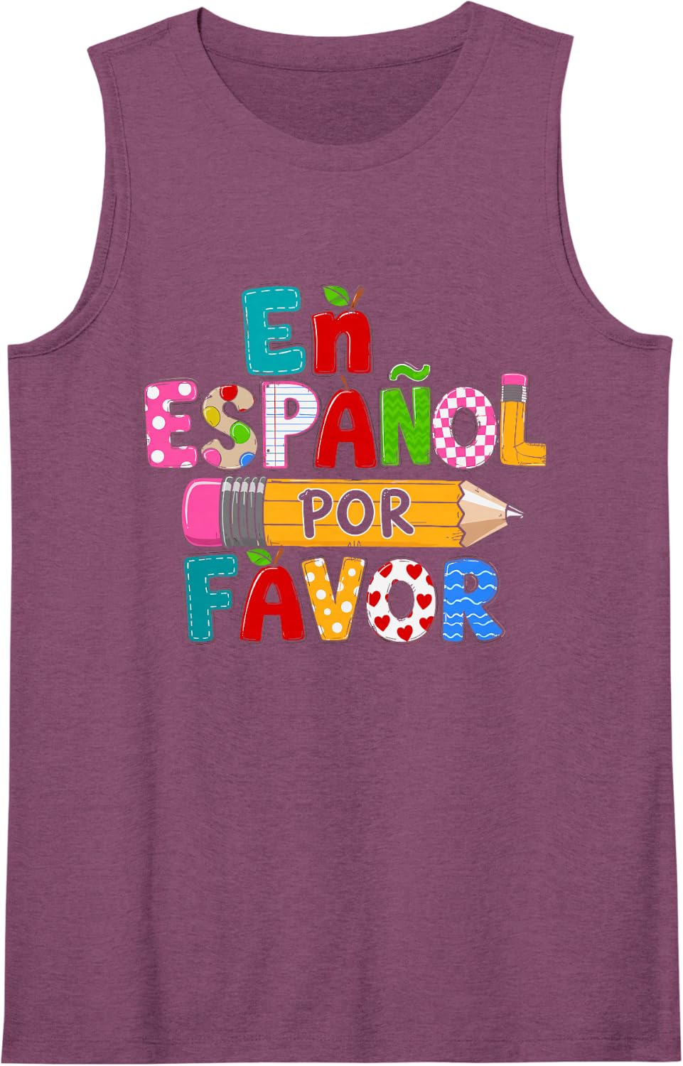 En Español Por Favor Spanish Teacher Maestra De Español Kids Sleeveless Tank Top - Purple