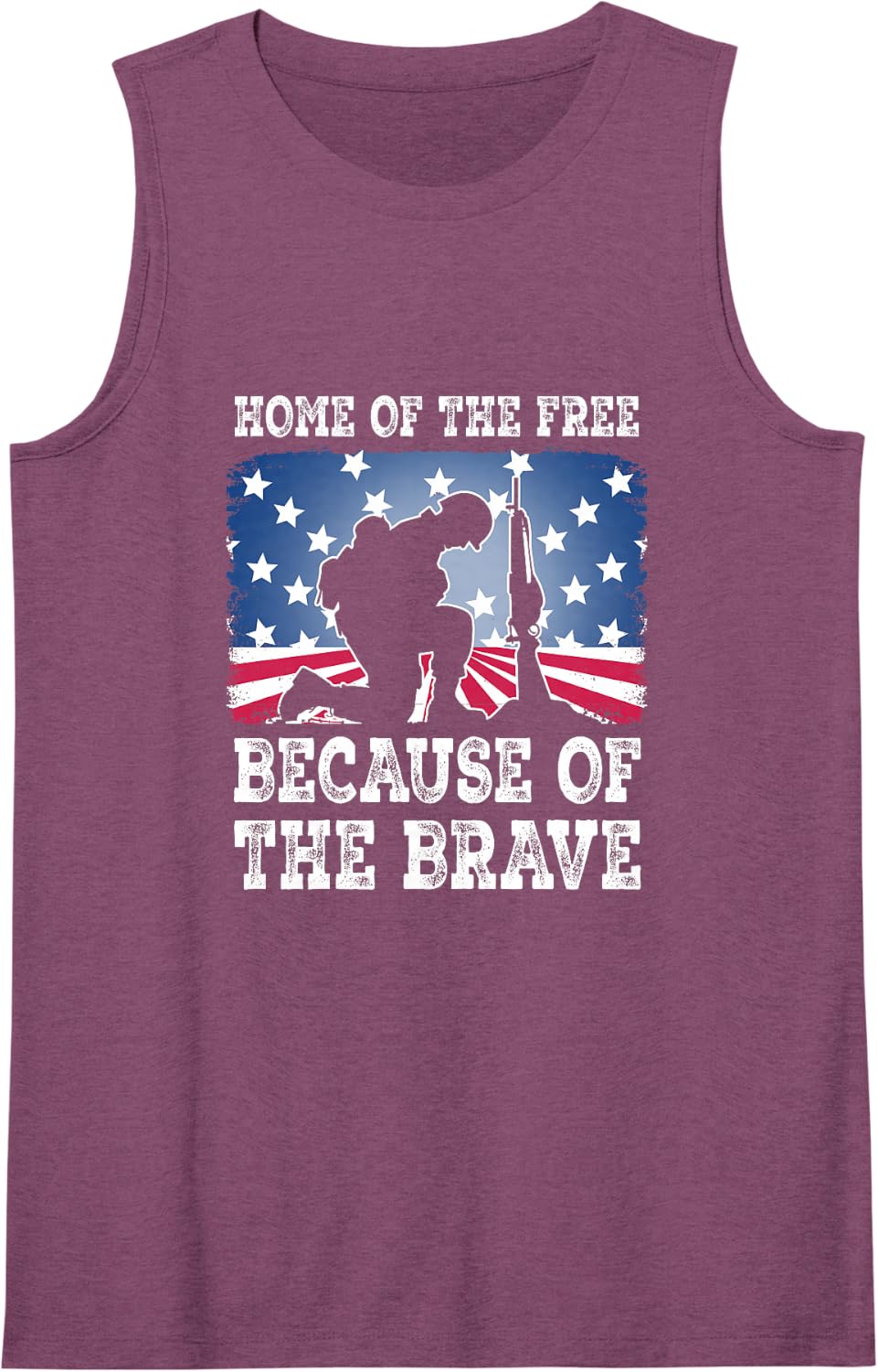 Honor the Brave Memorial Day Patriotic Tribute Sleeveless Tank Top - Purple