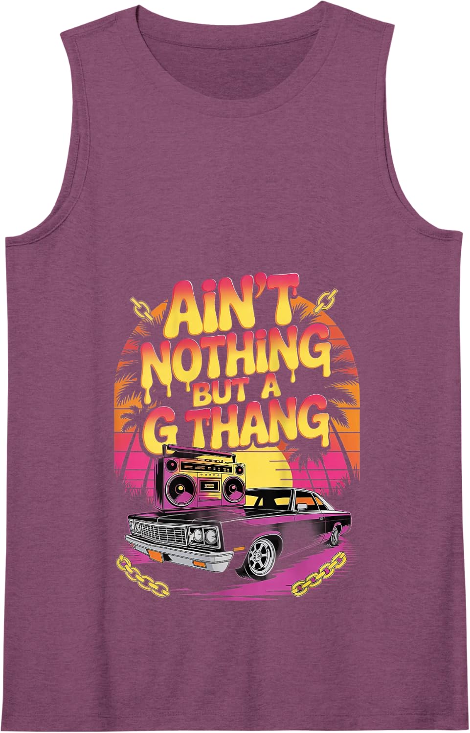 Ain't Nothing But a G Thang Old School Hip Hop 80s 90s Tank Top - Purple