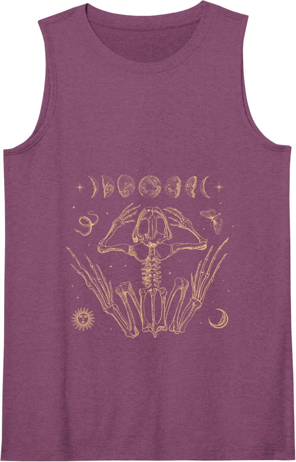Goblincore Aesthetic Frog Skeleton Goth Dark Academia Grunge Tank Top - Purple