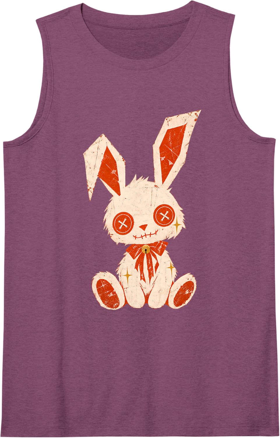 Goth Bunny Creepy Cute Alt Grunge Aesthetic Horror Sleeveless Tank Top - Purple