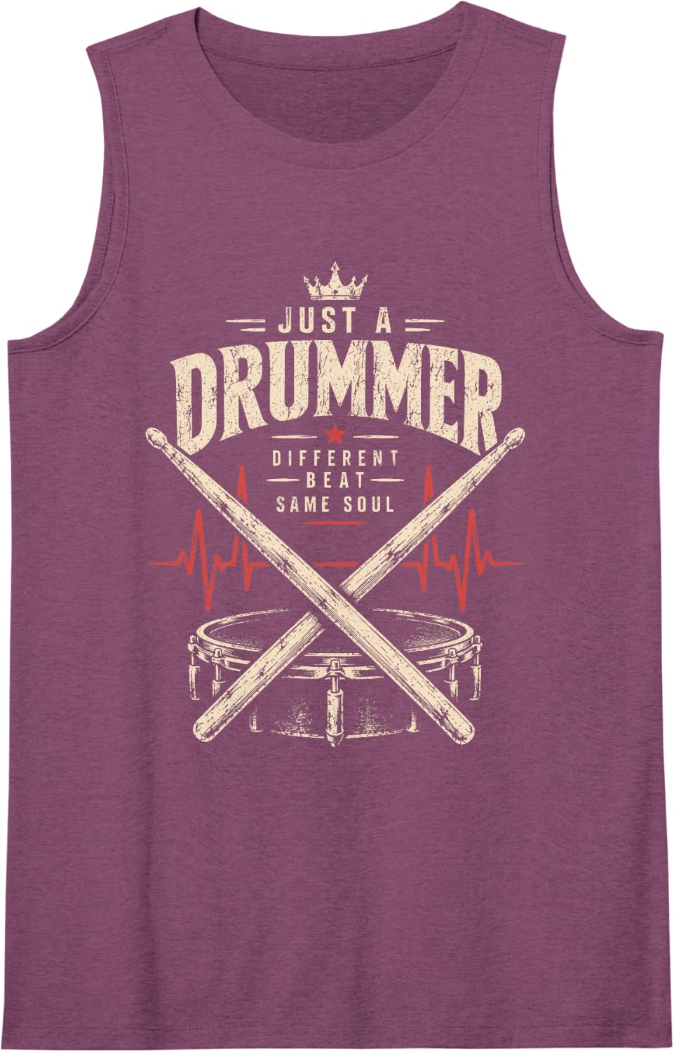 Just A Drummer Different Beat Same Soul Retro Sleeveless Tank Top - Purple