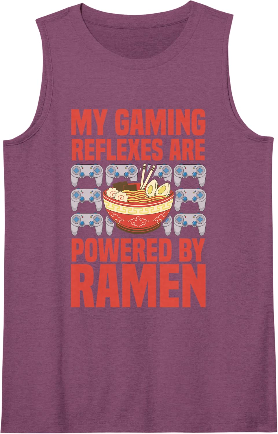 Ramen Gaming Video Game Anime Sleeveless Tank Top - Purple