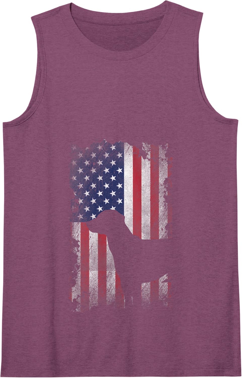 Patriotic Black Lab American Flag USA Dog Lover Tank Top - Purple