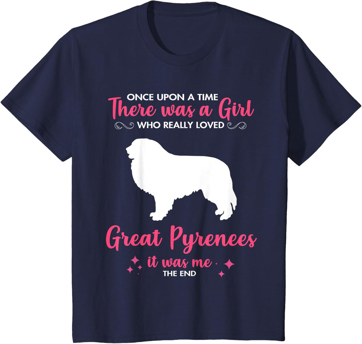 Girl Loves Great Pyrenees Dog Gift For Men Women Mom Dad Him T-Shirt - Navy Blue