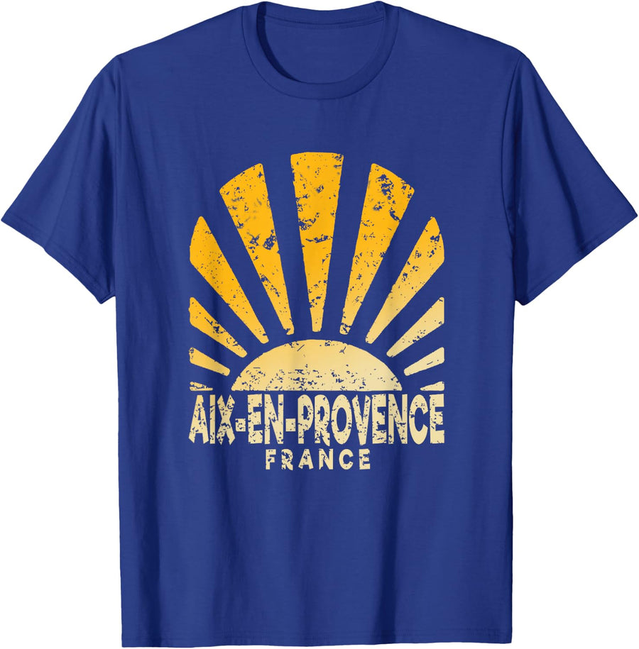 Aix-en-Provence France - Aix-en-Provence Sunshine T-Shirt - Royal Blue
