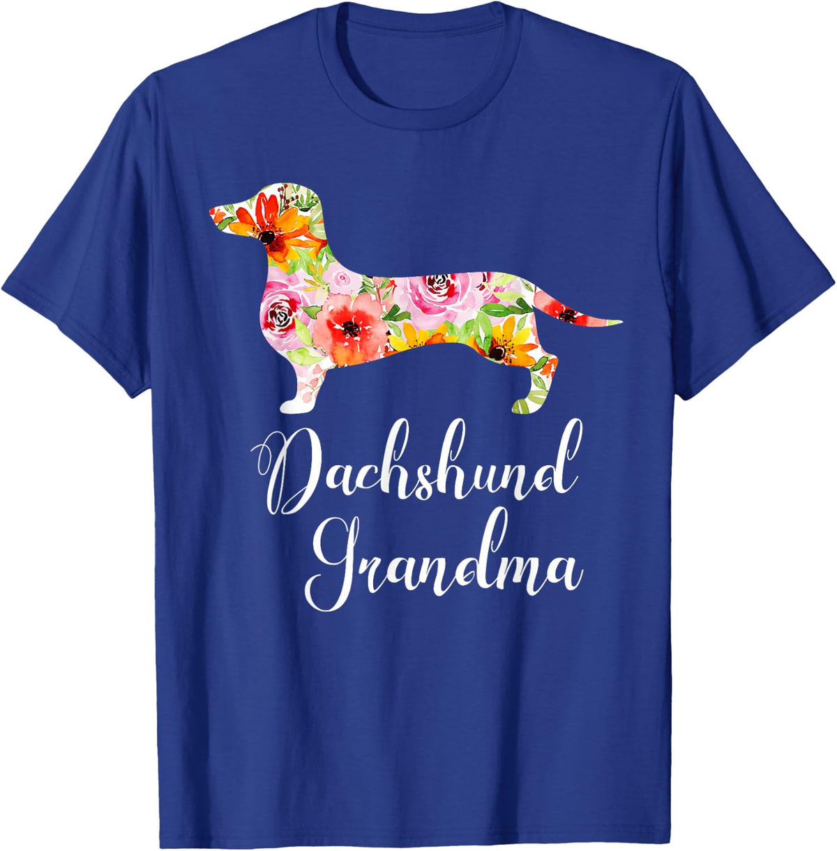 Dachshund Grandma Funny Doxie Lover Grandmother Novelty Gift T-Shirt - Royal Blue