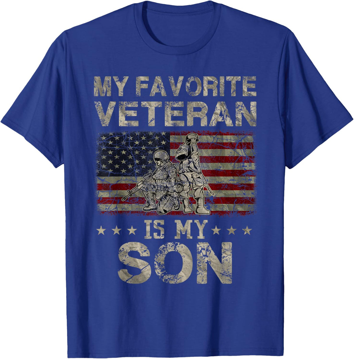 My Favorite Veteran Is My Son Veterans Day Military T-Shirt - Royal Blue