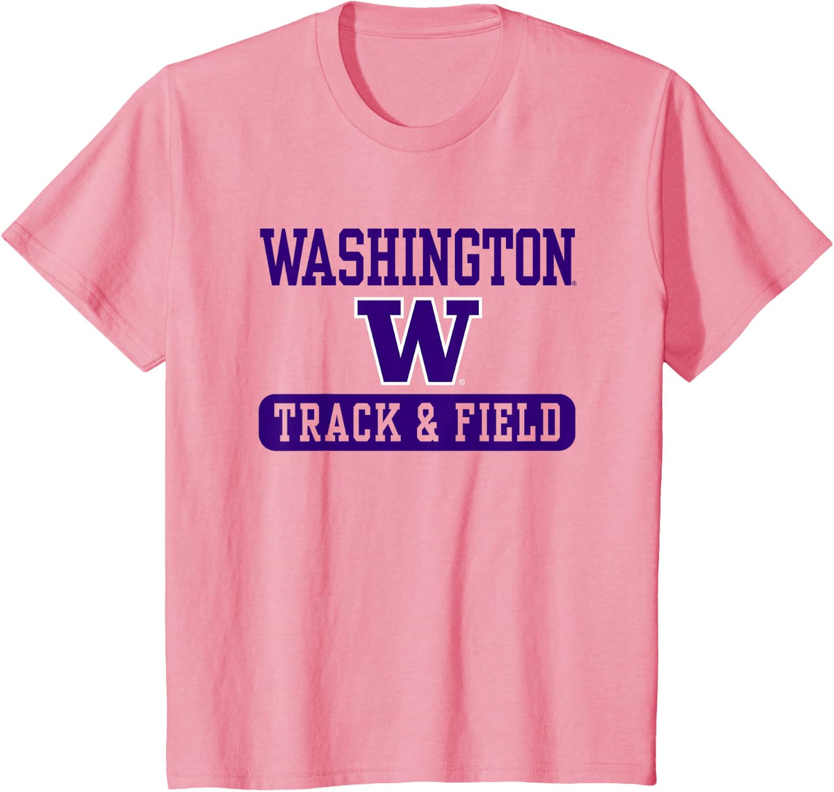 Washington Huskies Track & Field Logo Officially Licensed T-Shirt - Pink