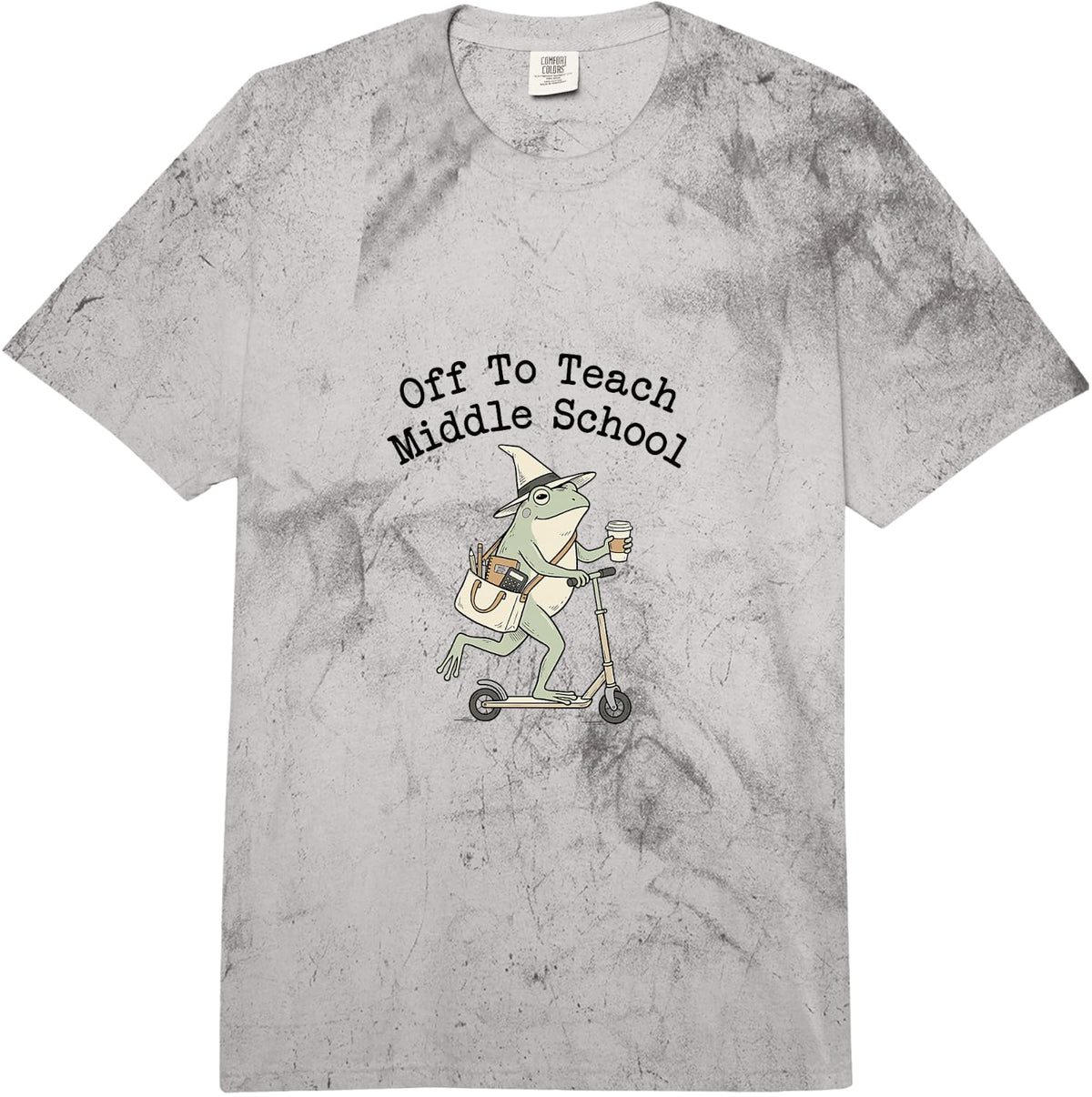 Off to Teach Middle School Back to School Teacher Comfort Colors Adult Heavyweight T-Shirt - Adult Unisex Grey Tie Dye