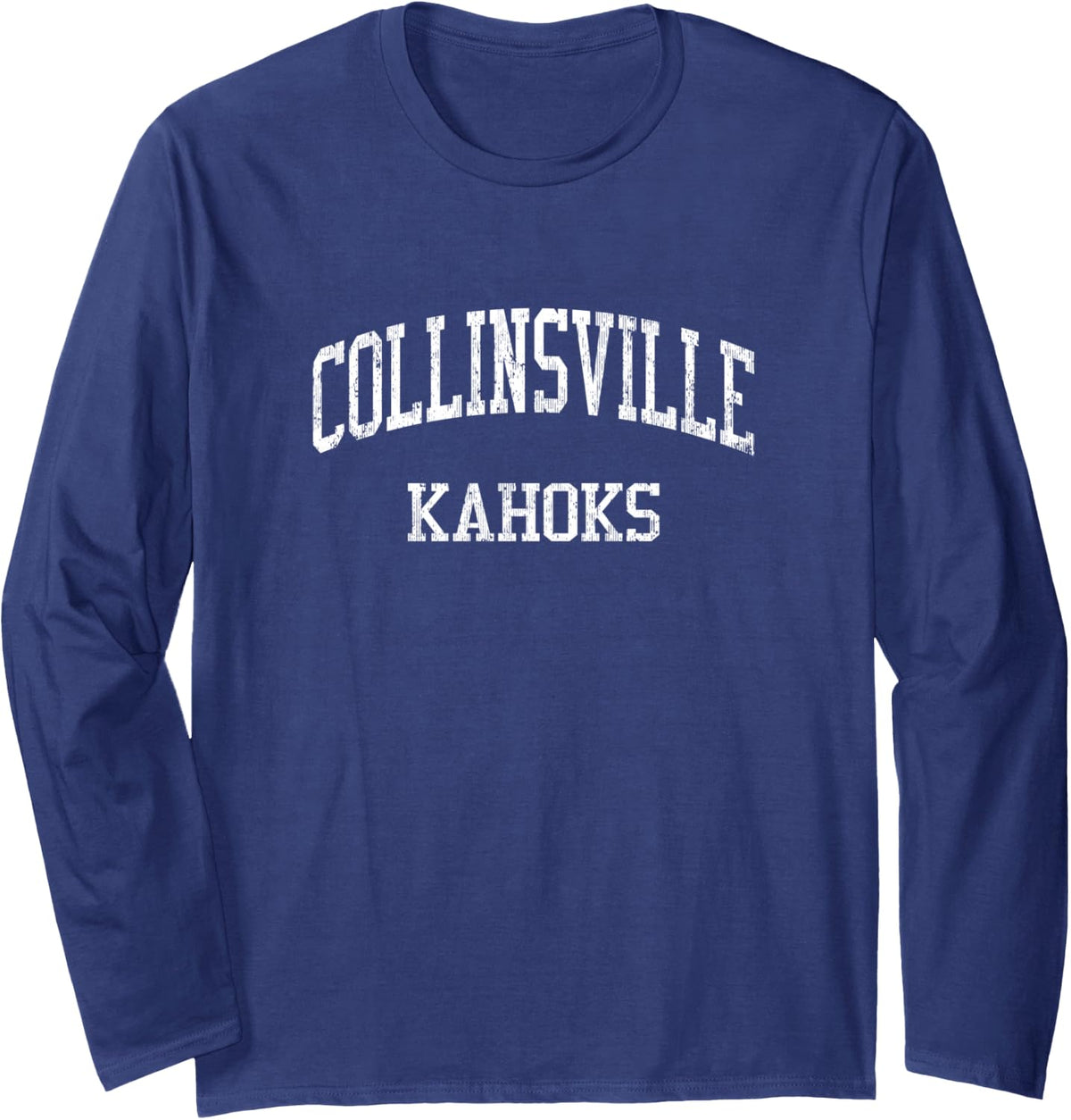 Collinsville High School HS Collinsville IL Vintage Sports Long Sleeve T-Shirt - Adult Unisex Navy Blue