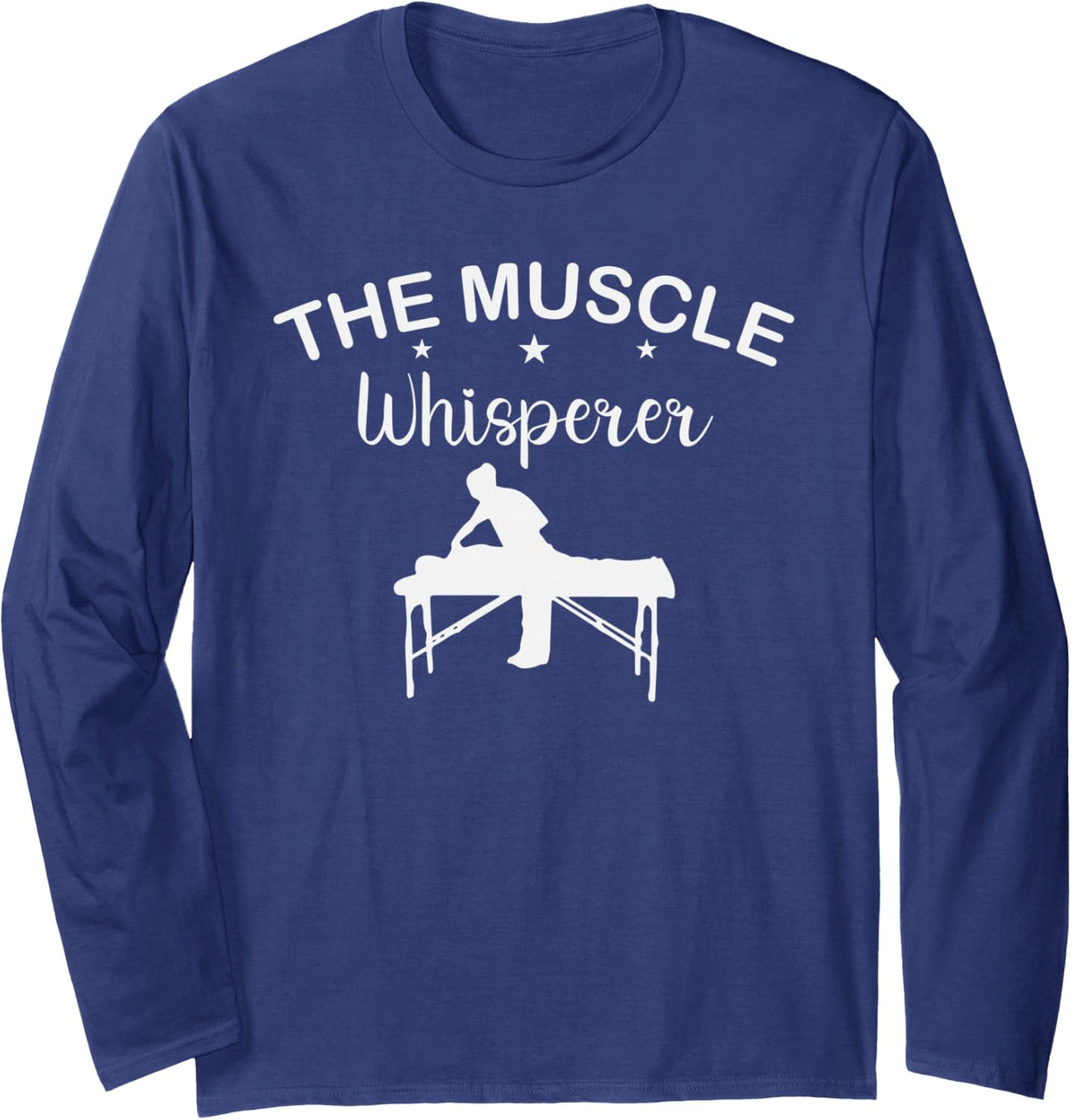 The Muscle Whisperer Massage Therapist Long Sleeve T-Shirt - Adult Unisex Navy Blue