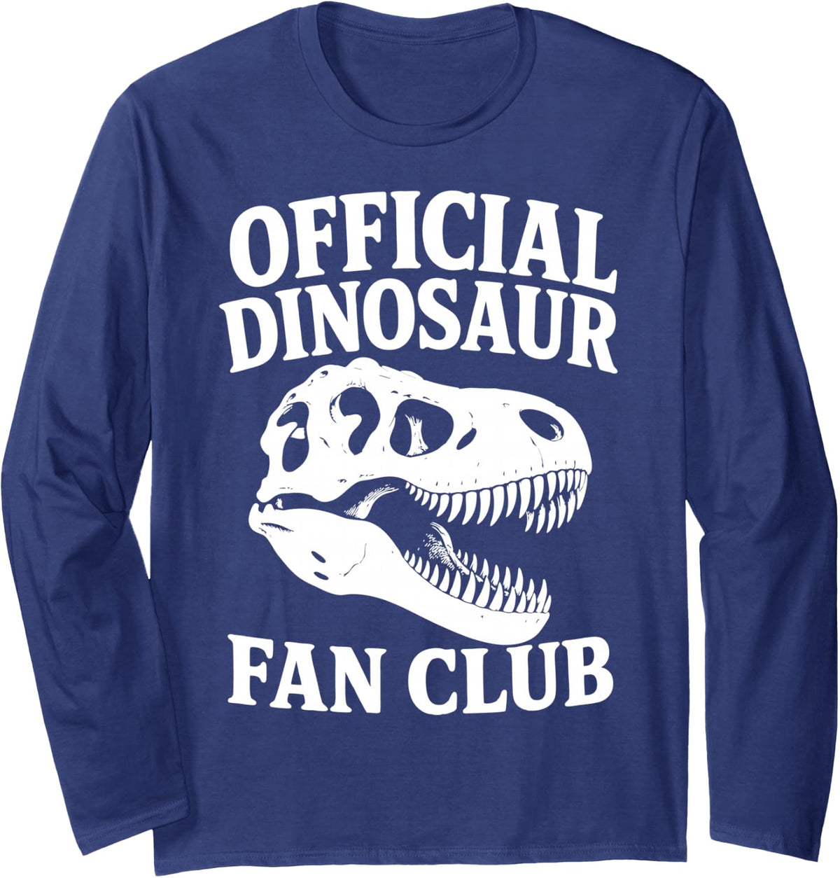 Vintage Paleontology Team Dinosaur Paleontologist Long Sleeve T-Shirt - Adult Unisex Navy Blue
