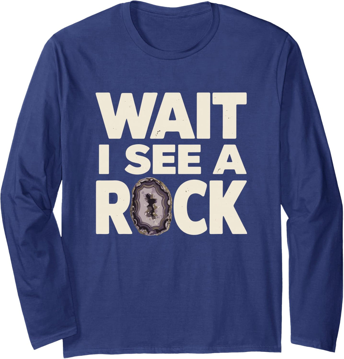 Rockhound Geology Enthusiast The Best Rock Collector Long Sleeve T-Shirt - Adult Unisex Navy Blue