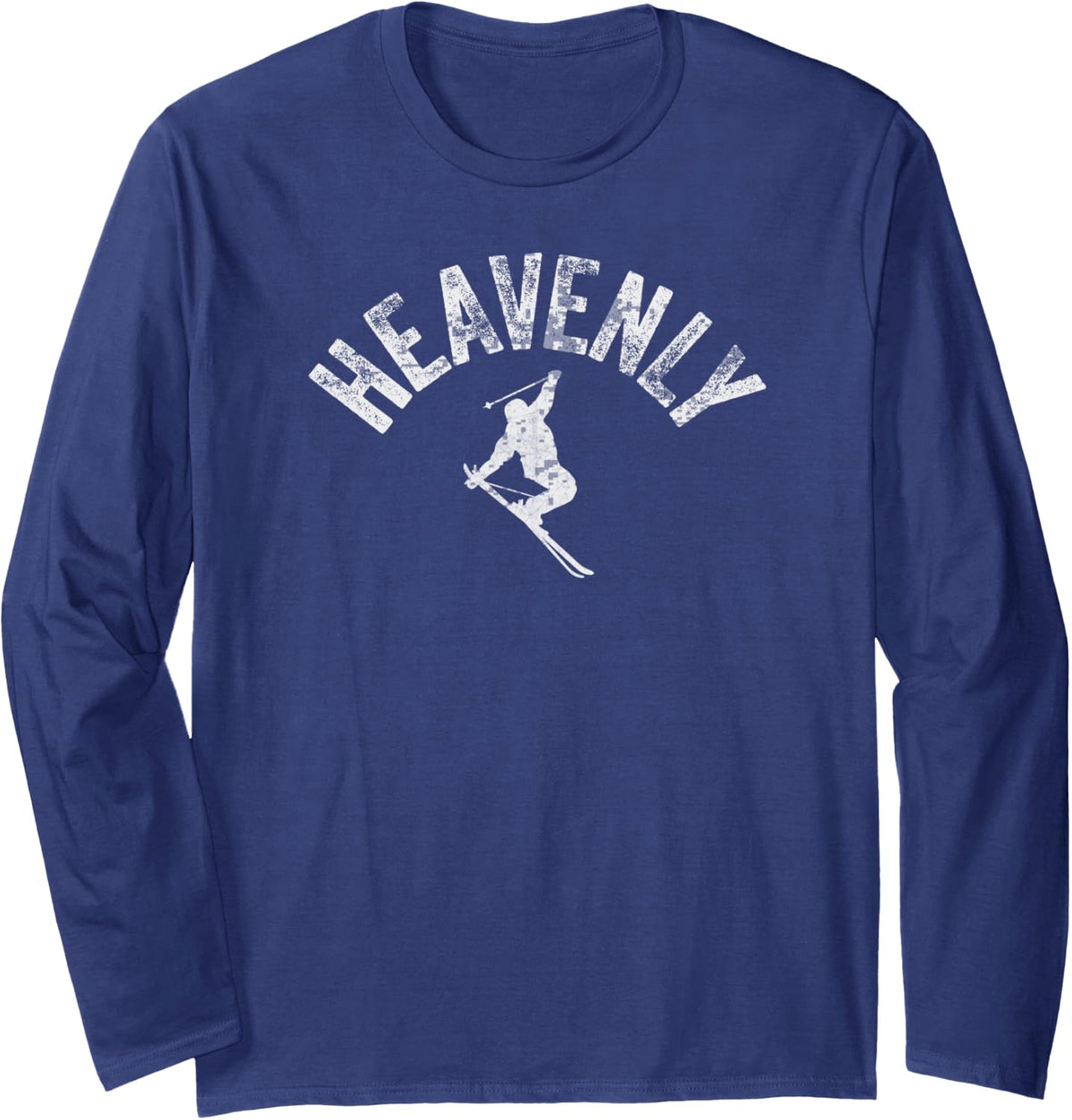 Ski Heavenly Vintage California Skiing Cool Cali Skier Gear Long Sleeve T-Shirt - Adult Unisex Navy Blue
