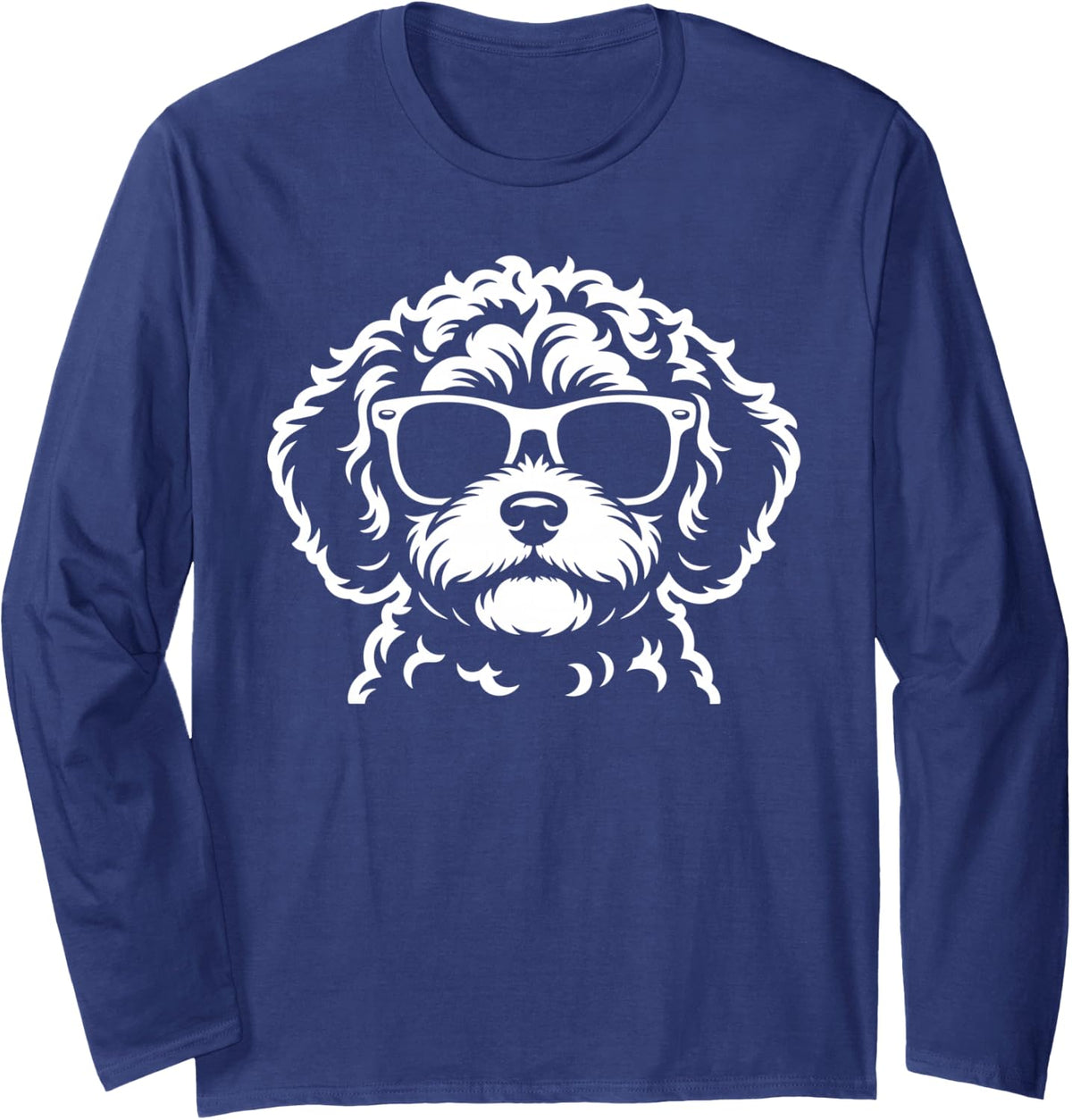 Cool Cavapoo Design for Men Women Cavoodle Cavapoo Lovers Long Sleeve T-Shirt - Adult Unisex Navy Blue