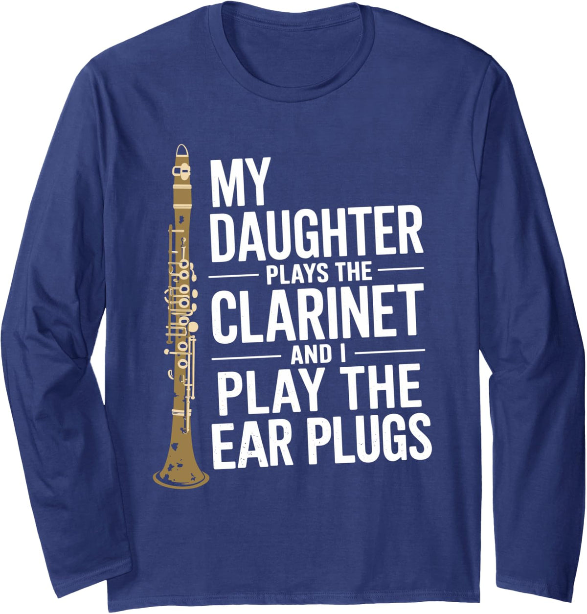 Orchestra clarinetist design for clarinet instrument player Long Sleeve T-Shirt - Adult Unisex Navy Blue