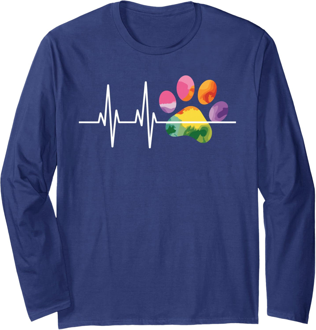 Funny Vet Tech Design for Men Women Veterinary Technician Long Sleeve T-Shirt - Adult Unisex Navy Blue