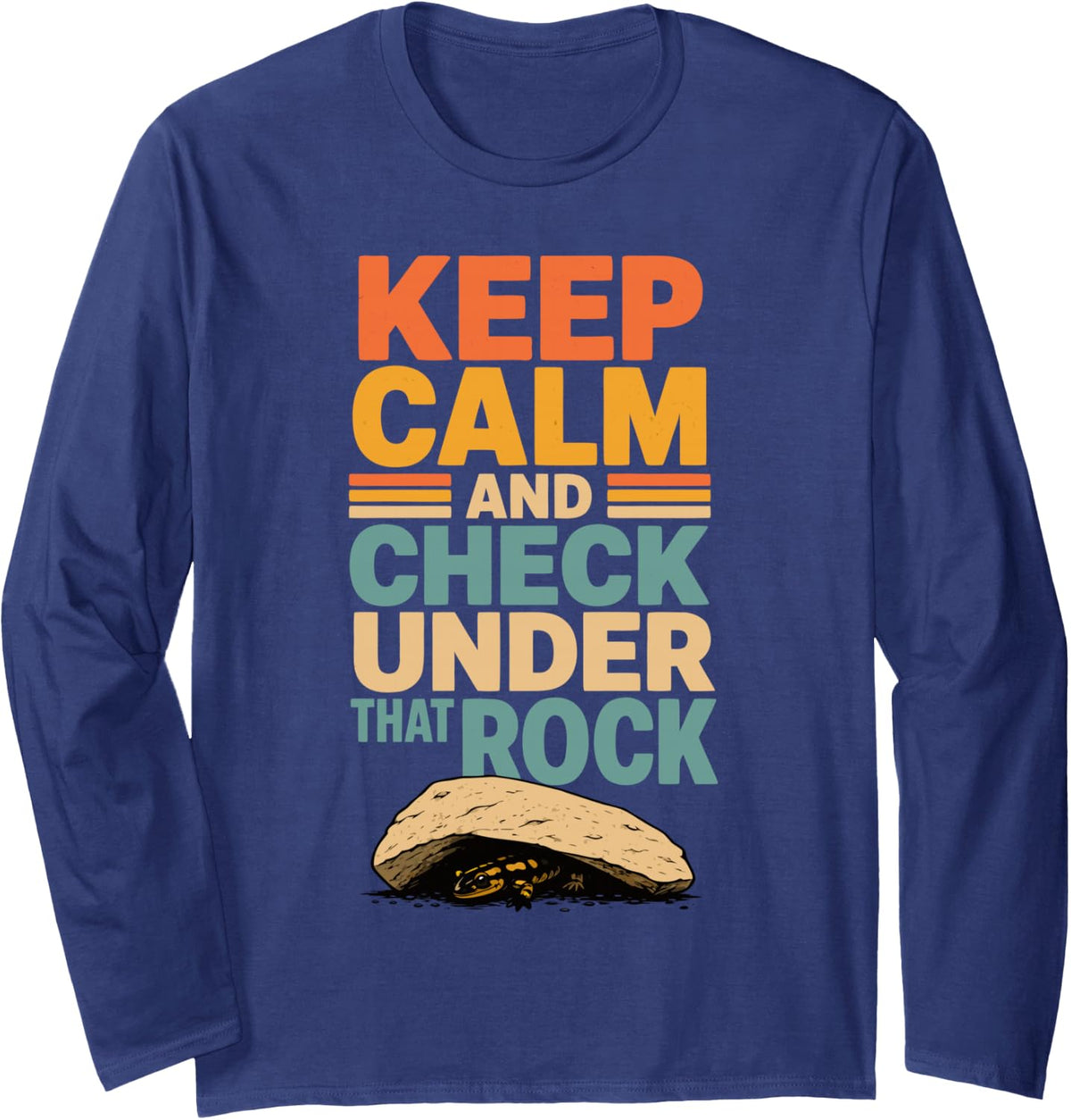 Vintage Herping Amphibian Field Herper Reptile Long Sleeve T-Shirt - Adult Unisex Navy Blue