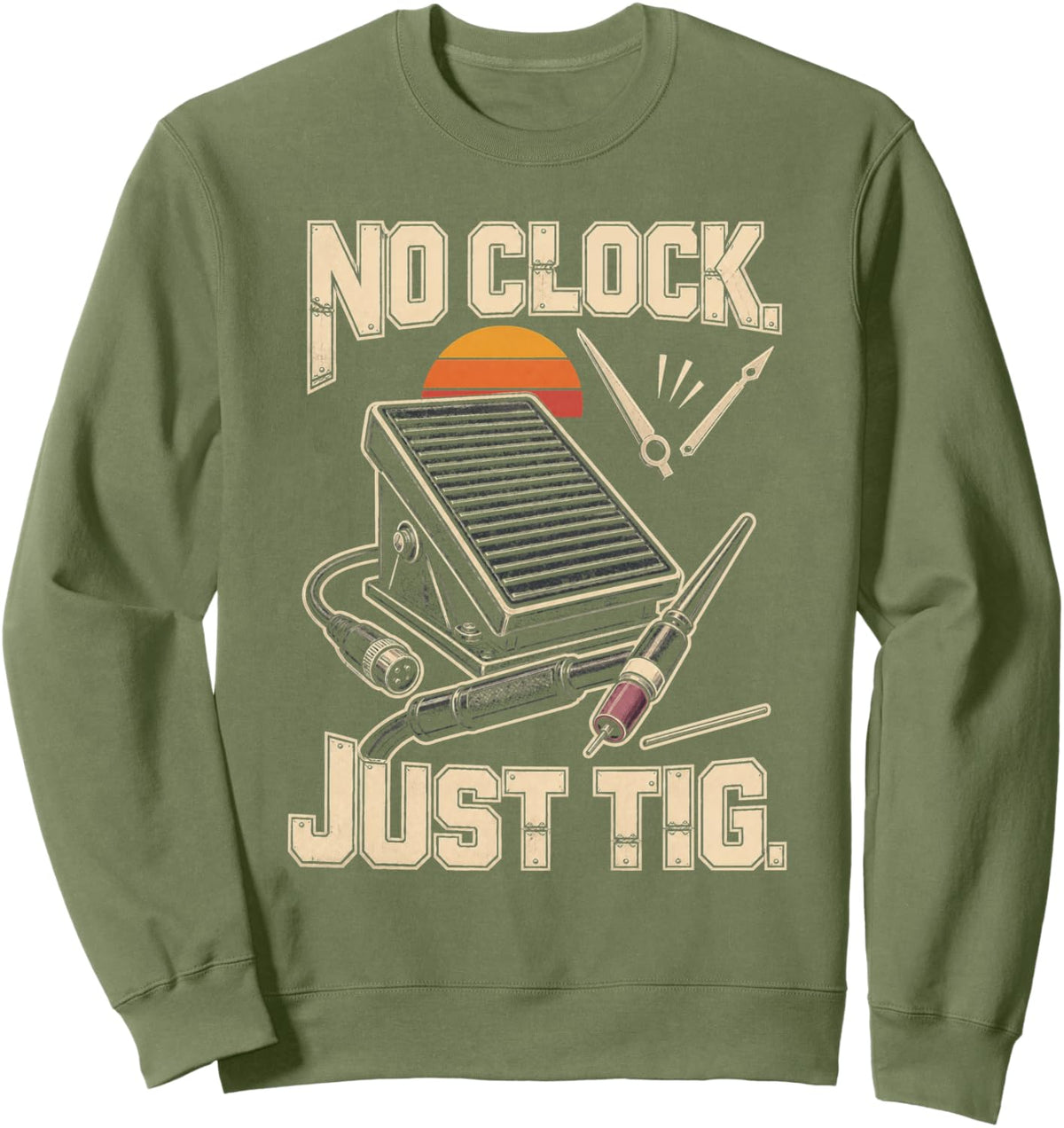 Welding Tig Welder No Clock Just Tig Torch Sweatshirt - Adult Unisex Sage Green