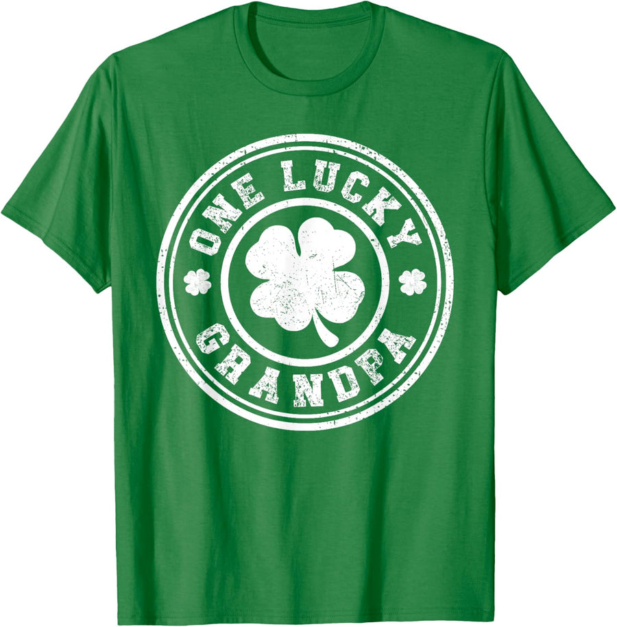 One Lucky Grandpa St Patricks Day T-Shirt - Kelly Green