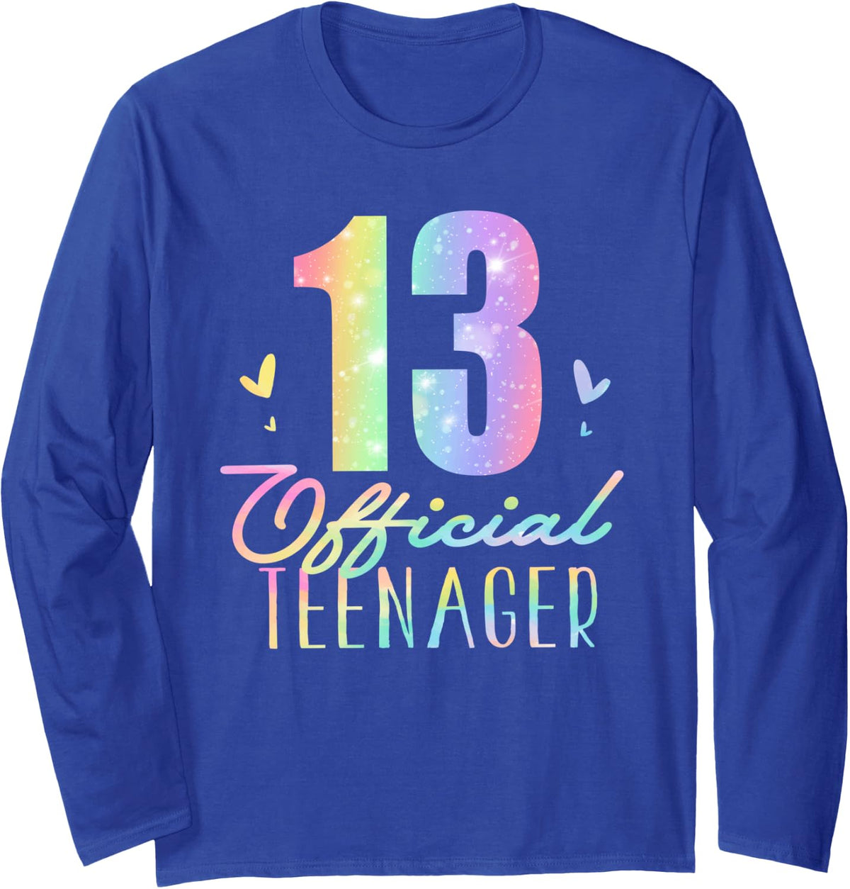 13 Official Teenager Thirteen Year Old Tie Dye 13th Birthday Long Sleeve T-Shirt - Adult Unisex Royal Blue
