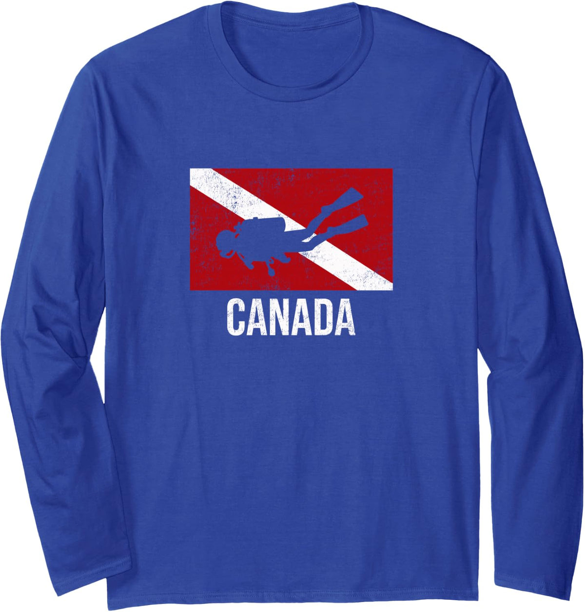 Canada Scuba Diving Diver Dive Flag Gift Long Sleeve T-Shirt - Adult Unisex Royal Blue