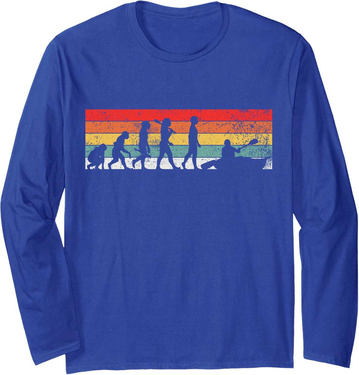 Kayaking Kayak Long Sleeve T-Shirt - Adult Unisex Royal Blue