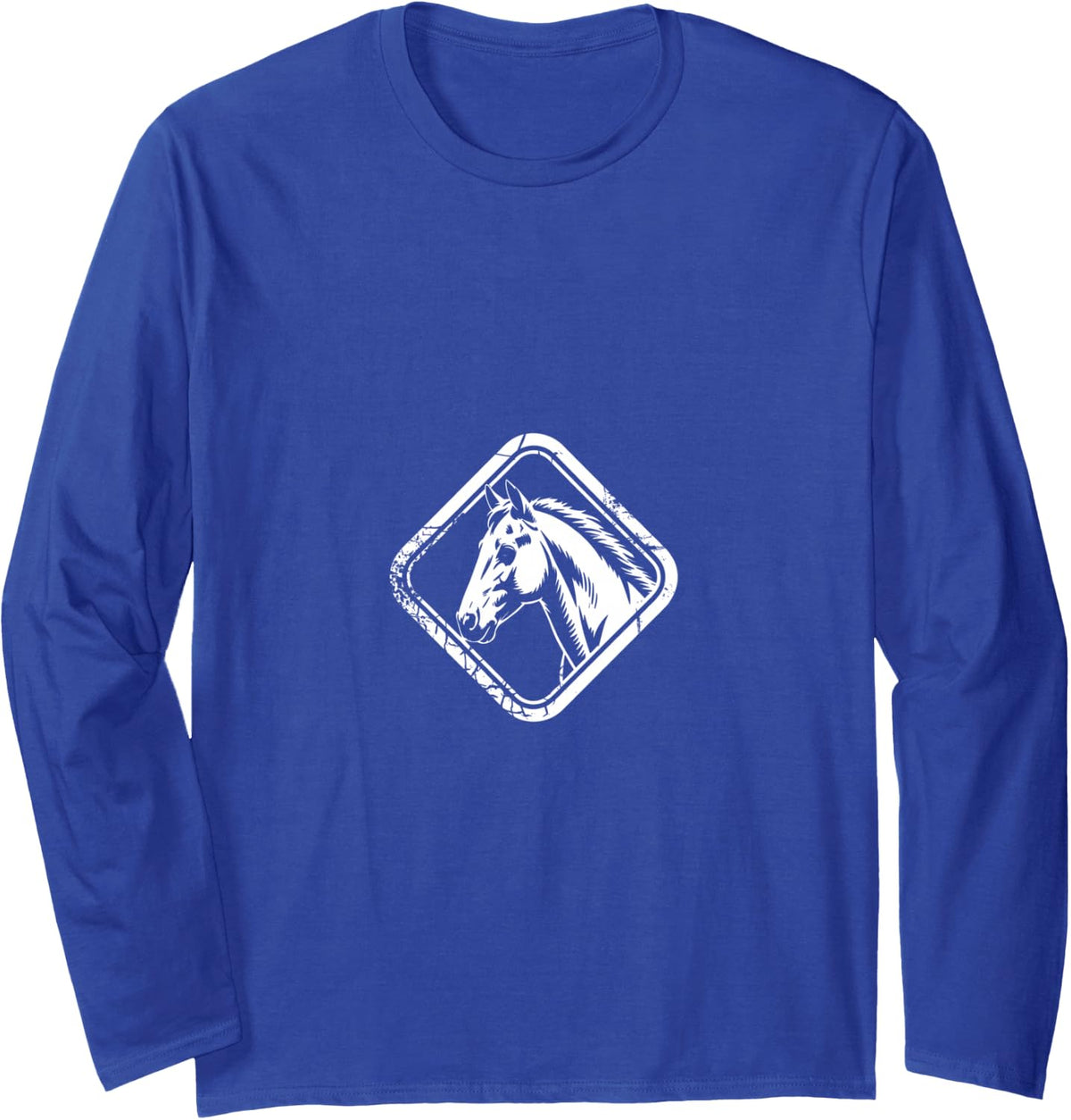 Horse Silhouette Vintage Long Sleeve T-Shirt - Adult Unisex Royal Blue