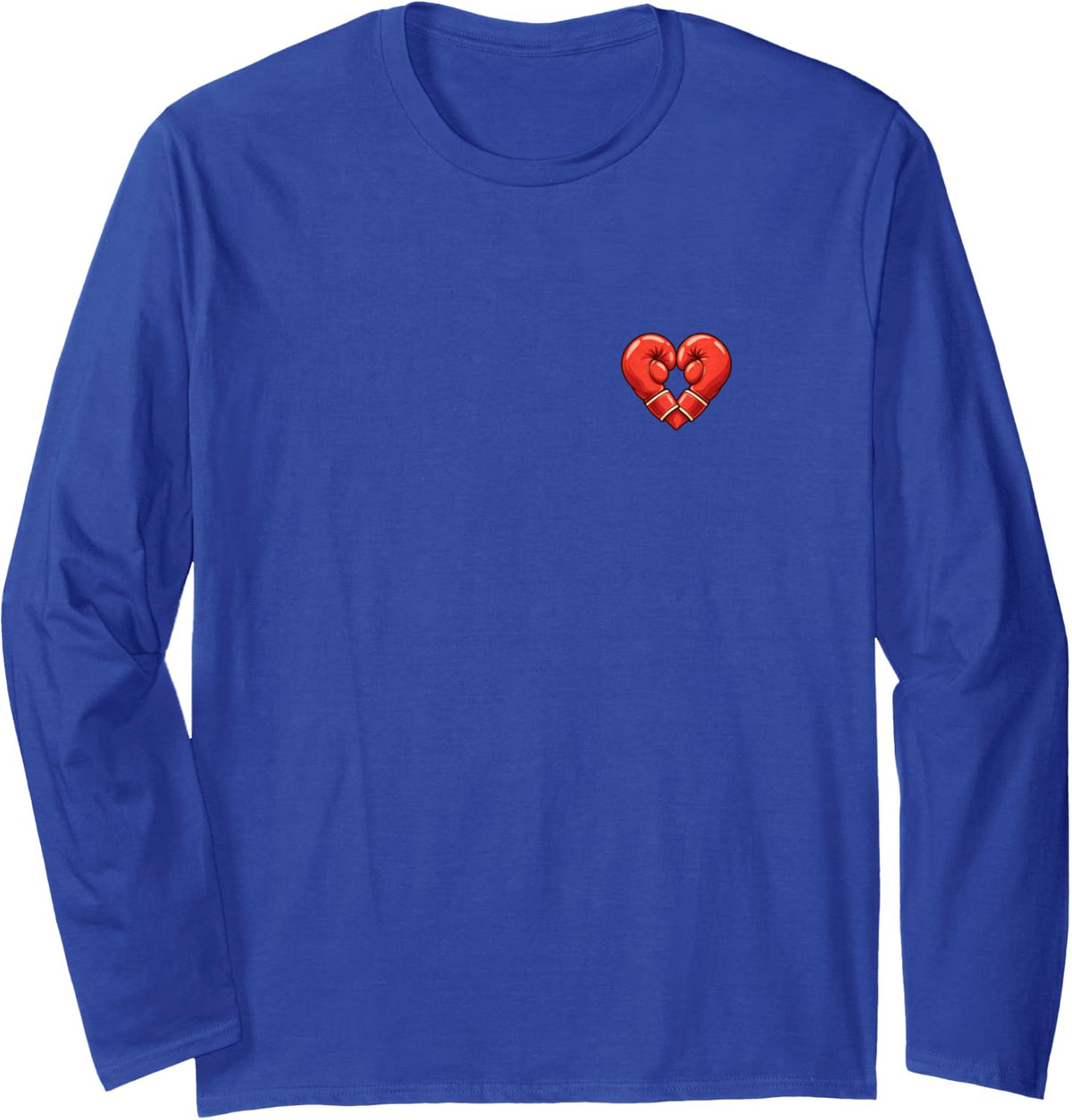 Boxing Gloves Heart Cute Minimalist Fighter Long Sleeve T-Shirt - Adult Unisex Royal Blue