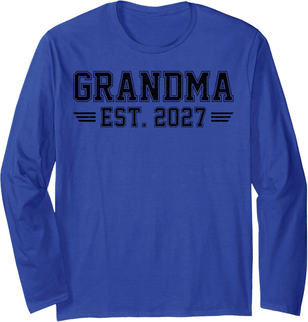 Promoted to Grandma Est. 2027 Pregnancy Announcement Gifts Long Sleeve T-Shirt - Adult Unisex Royal Blue