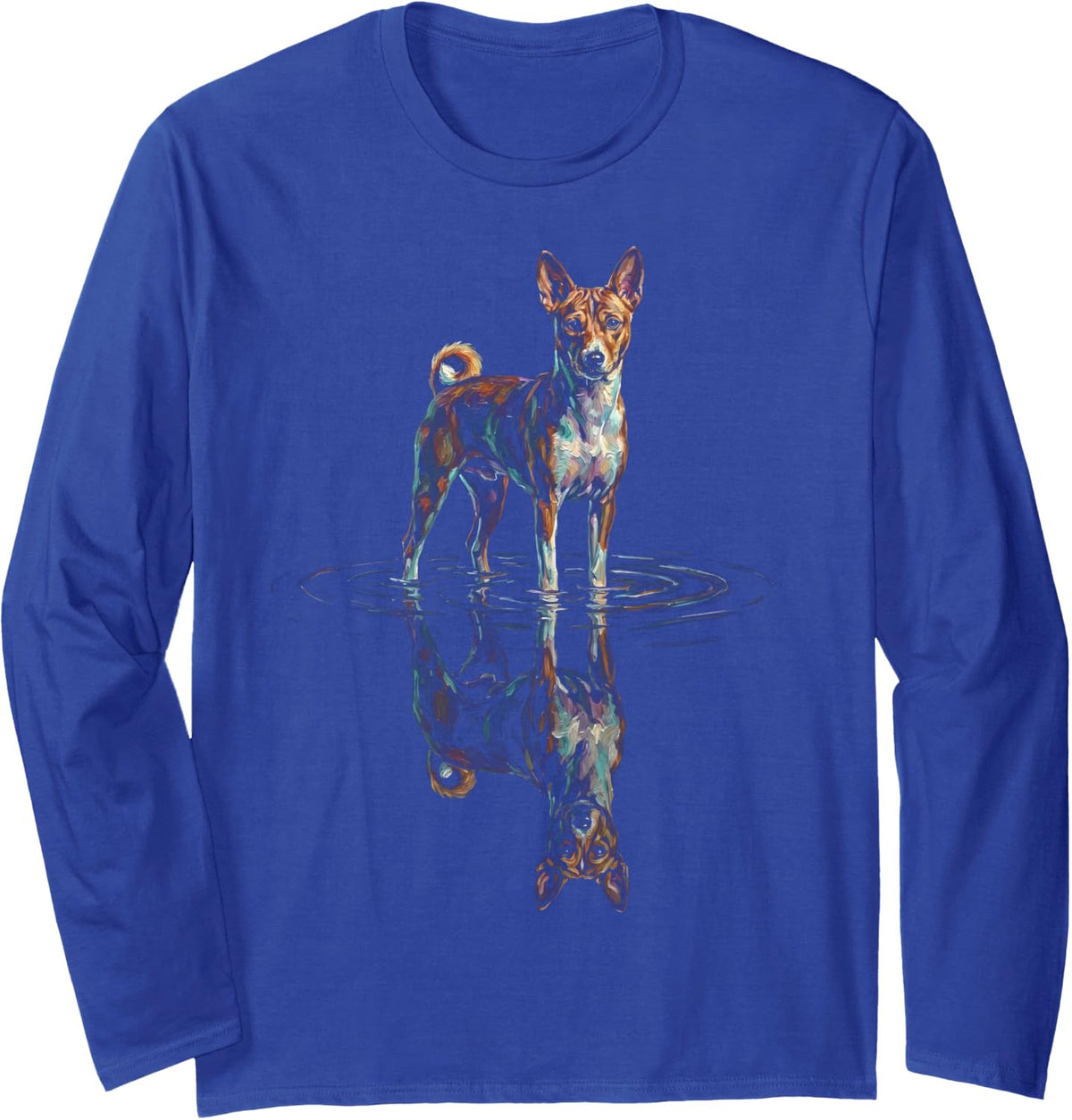 Basenji Long Sleeve T-Shirt - Adult Unisex Royal Blue
