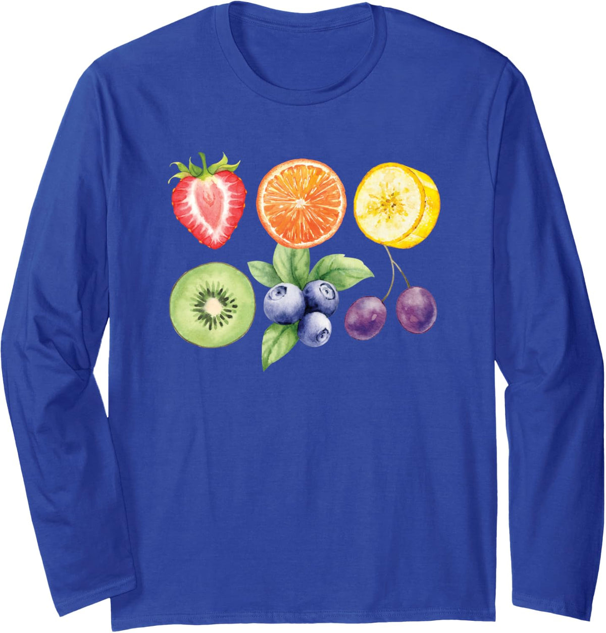 Fruit LGBT Rainbow Gay Bisexual Trans Lesbian Pride Month Long Sleeve T-Shirt - Adult Unisex Royal Blue