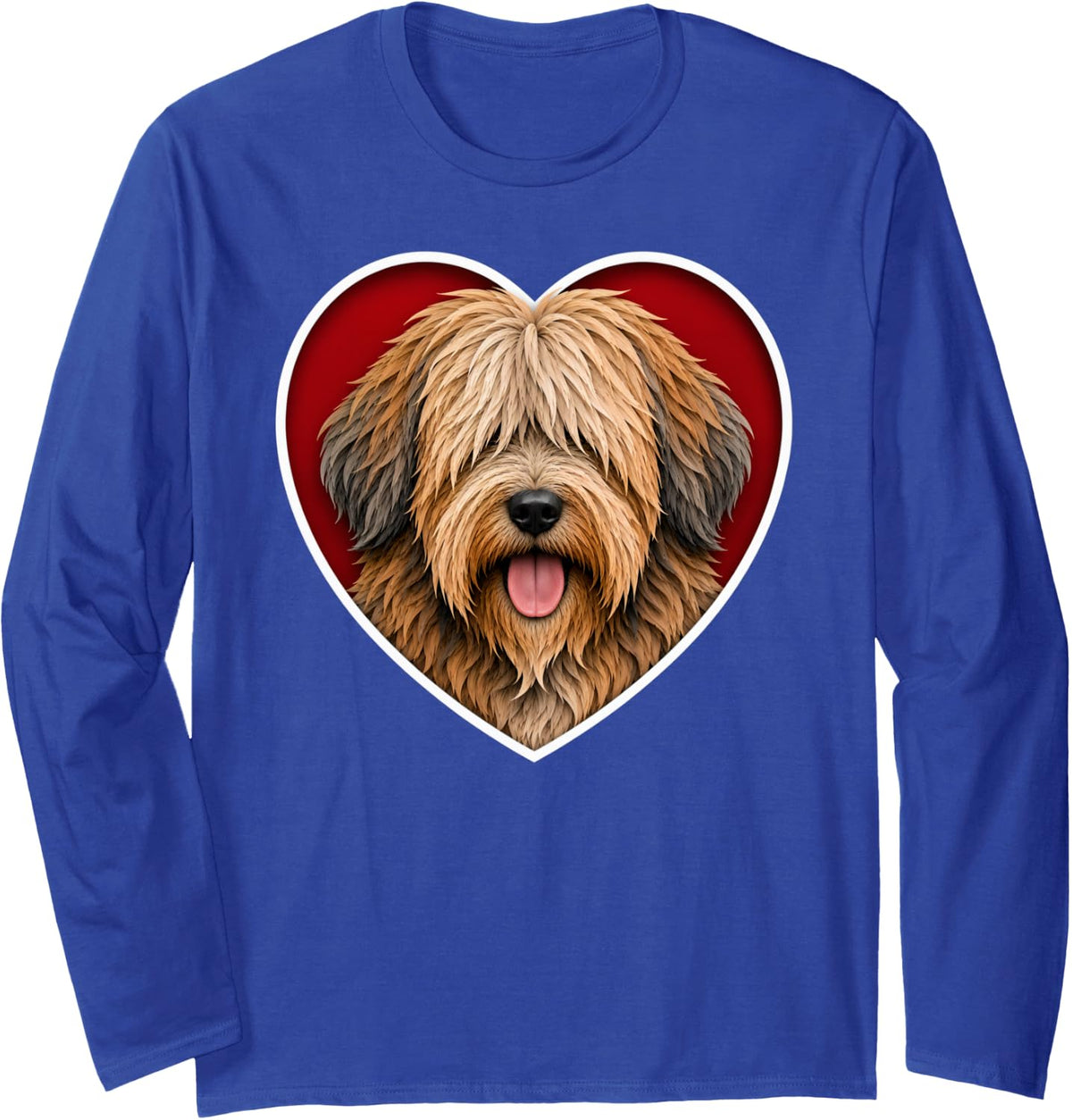 Catalan Sheepdog Heart Long Sleeve T-Shirt - Adult Unisex Royal Blue