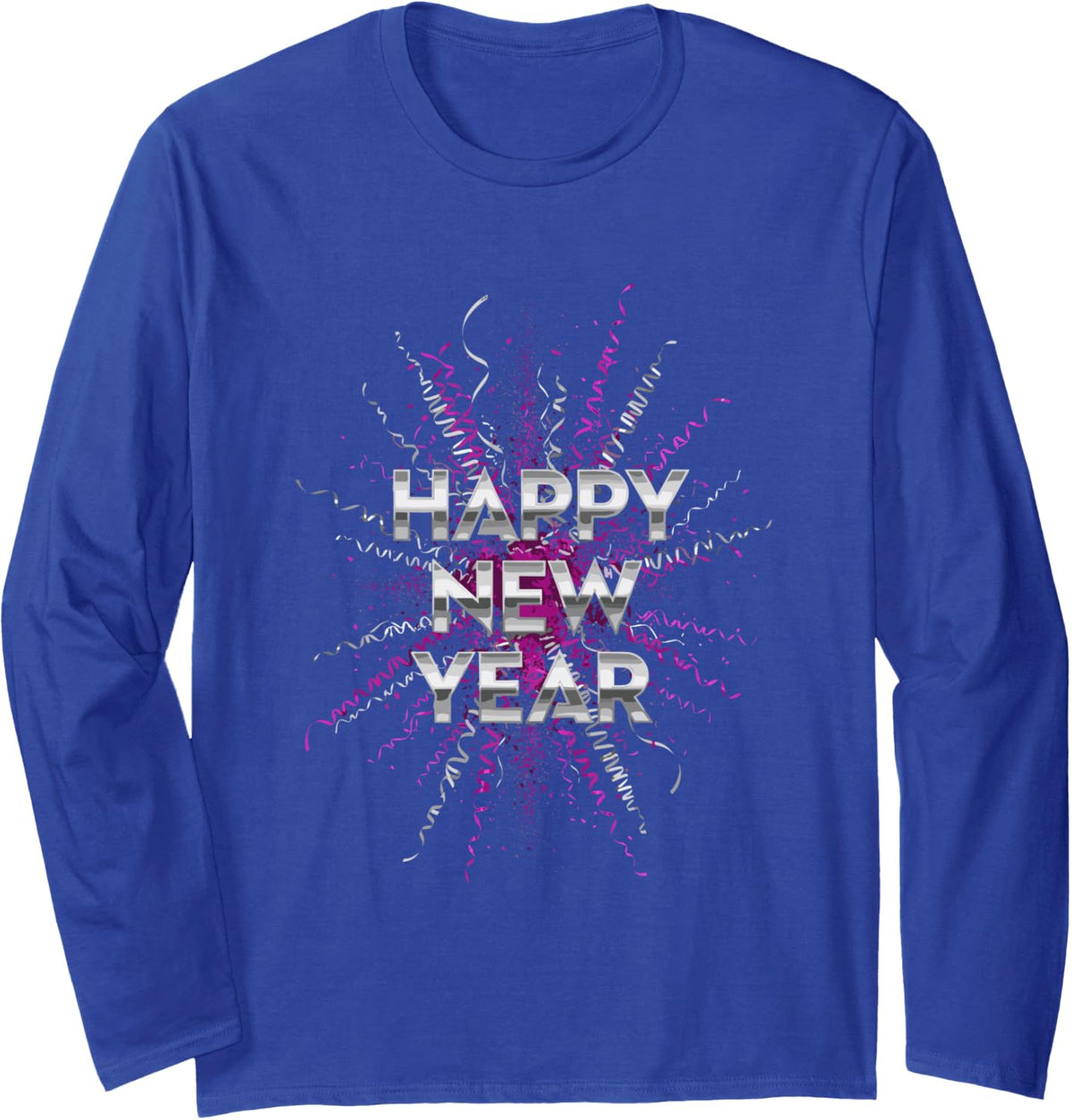 Hello Happy New Year 2026 Shirt, Festive NYE Party Long Sleeve T-Shirt - Adult Unisex Royal Blue