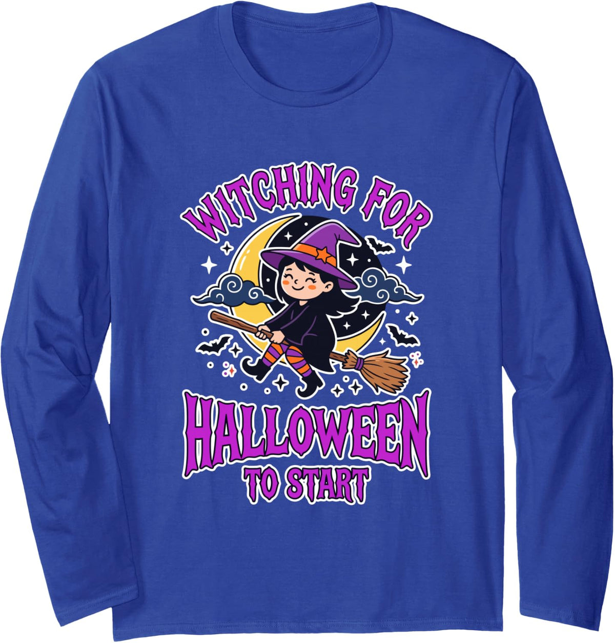 Witch Witching for Halloween to Start Spooky Season Long Sleeve T-Shirt - Adult Unisex Royal Blue