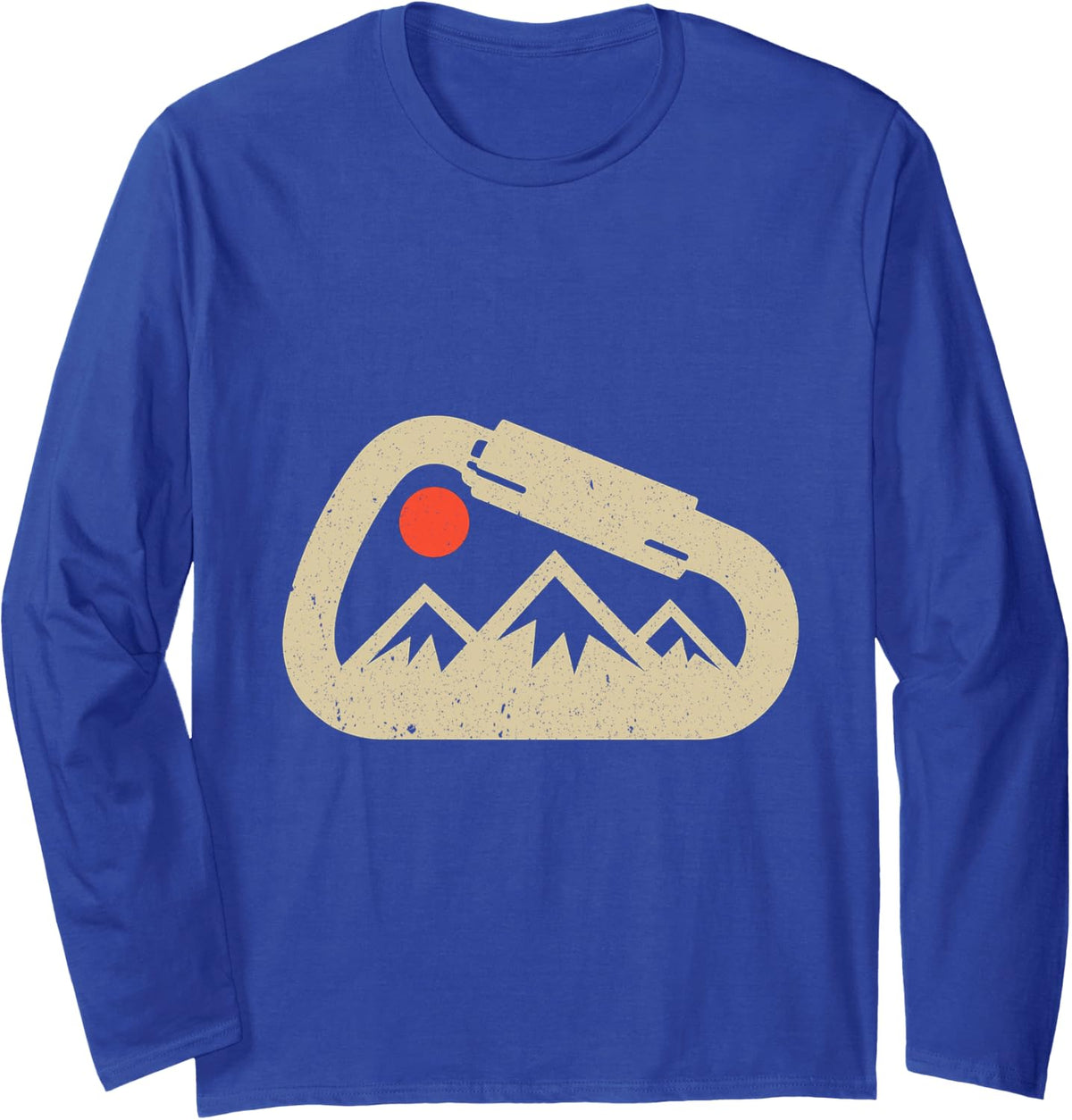 Carabiner Climber Mountaineering Hiking Bouldering Long Sleeve T-Shirt - Adult Unisex Royal Blue