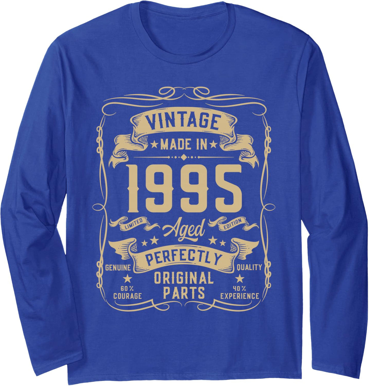 Vintage 1995 31yr 31st Birthday Gifts for Men 31 Years Old Long Sleeve T-Shirt - Adult Unisex Royal Blue